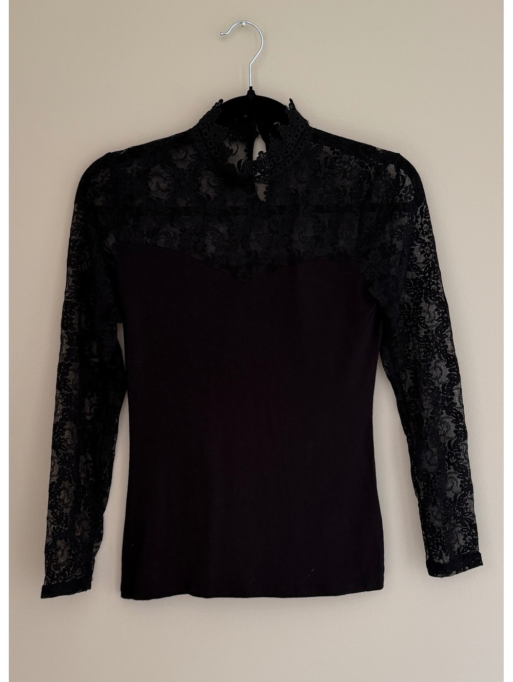 XS/S petite black lace top - INC